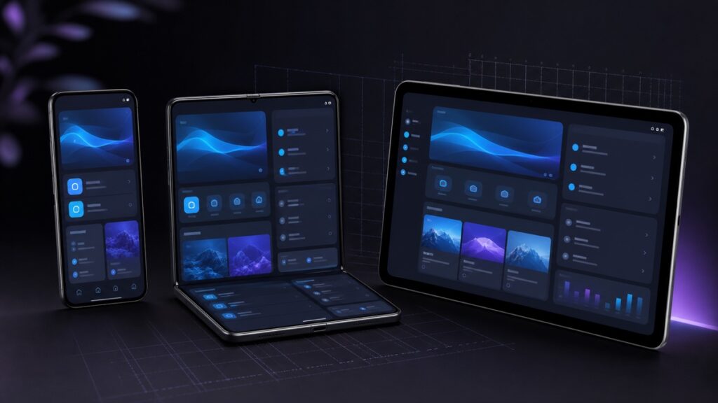 Adaptive Jetpack Compose interfaces on phone, foldable, and tablet