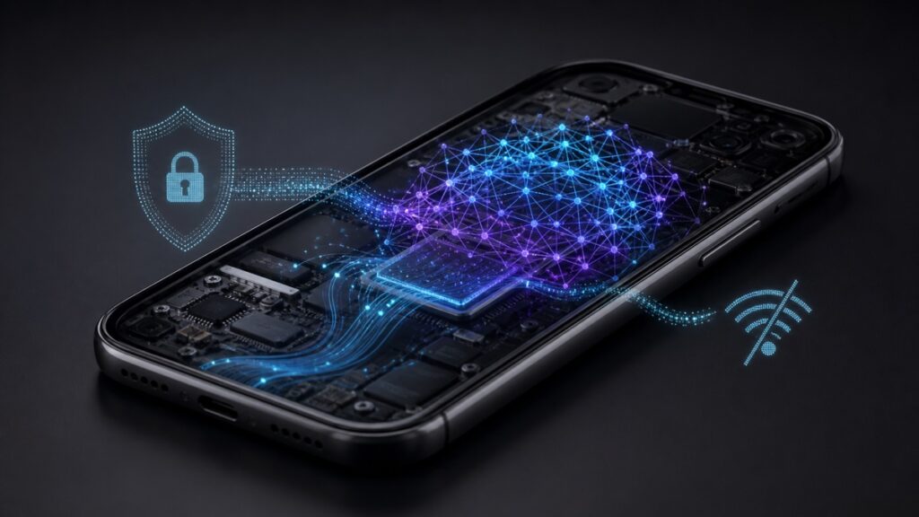 Private on-device AI inference on an Android phone