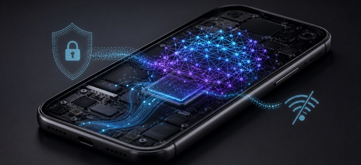 Private on-device AI inference on an Android phone