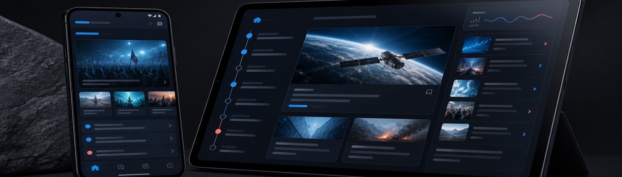 Professional Android news application interface